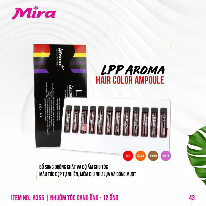 Nhuộm Tóc Dạng Ống Aroma LPP Aroma Hair Color Ampoule (12 Ống)