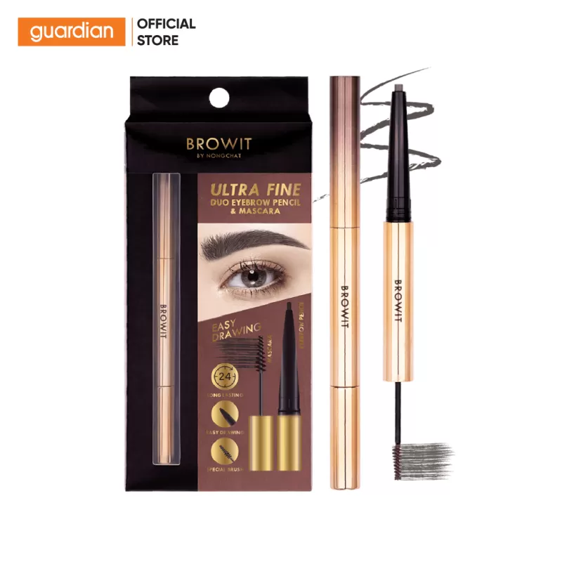 Chì Kẻ Mày Và Mascara Mày 2 Trong 1 Browit Ultra Fine Duo Eyebrow Pencil & Mascara #Ash Brown 0,16Gr + 1,26Ggr