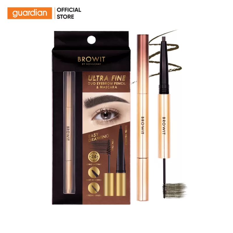 Chì Kẻ Mày Và Mascara Mày 2 Trong 1 Browit Ultra Fine Duo Eyebrow Pencil & Mascara #Dark Brown 0,16Gr + 1,26Gr