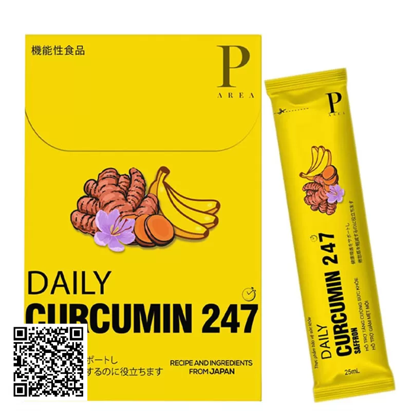 Thạch Nghệ Bảo Vệ Sức Khỏe Daily Curcumin 247 Saffron Nhật Bản 7 Gói