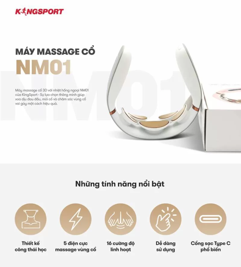 Máy Massage Cổ Hồng Ngoại 3D Kingsport giá tốt, trả góp 0