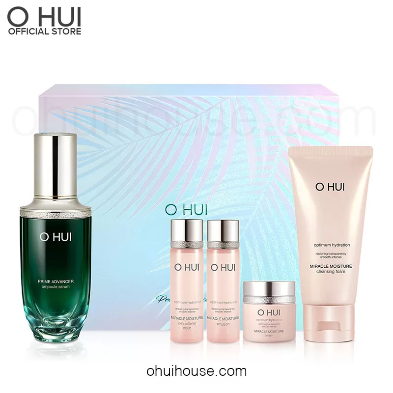 Bộ siêu dưỡng ẩm chống lão hóa OHUI Prime Advancer Ampoule Serum ASIANA Special Set (5 SP)