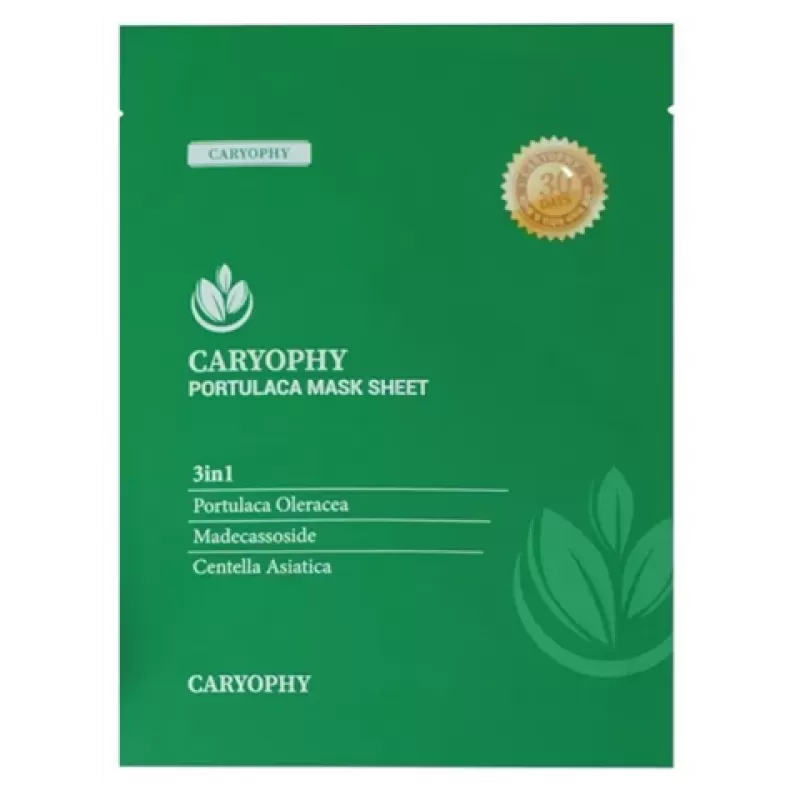 Mặt Nạ Caryophy Portulaca Mask Sheet 3in1 - Trị Mụn, Thâm Mụn, Dưỡng Ẩm