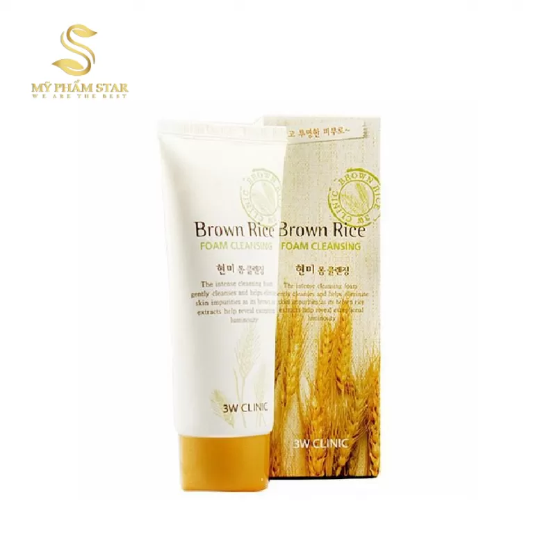 Sữa Rửa Mặt Gạo Brown Rice Foam Cleansing-3W Clinic