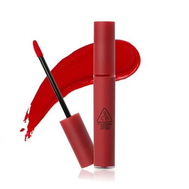 Son 3CE Kem Velvet Lip Tint Màu Private đỏ lạnh