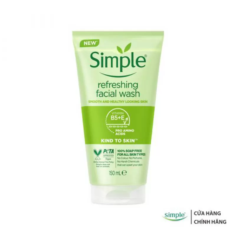 Gel Rửa Mặt Simple Kind To Skin Refreshing Facial Wash Gel 150mL