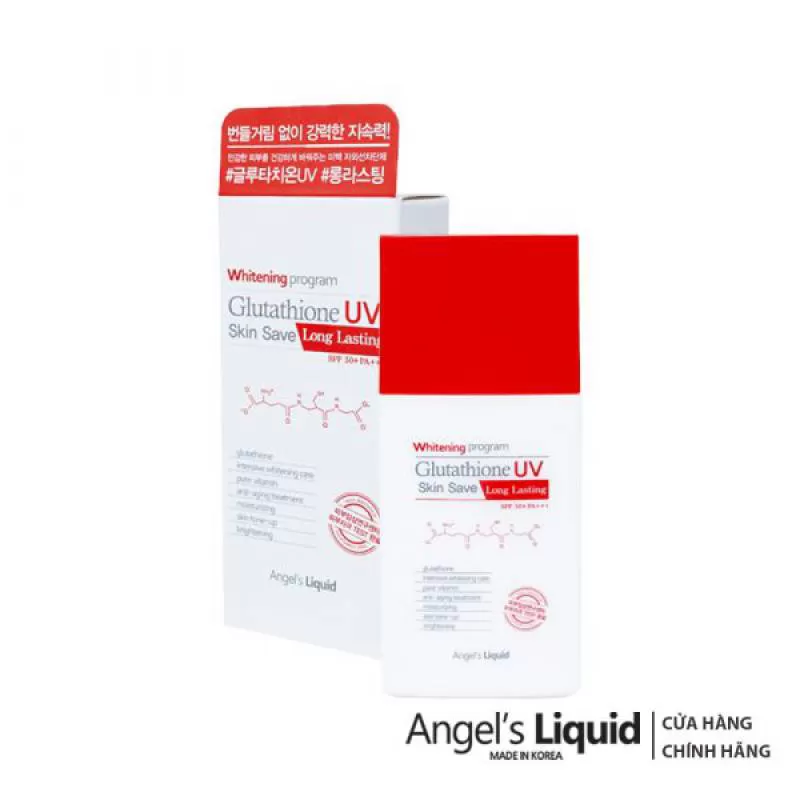 Kem Chống Nắng Angel’s Liquid Whitening Program Glutathione UV Skin Save Long Lasting SPF50+ PA+++