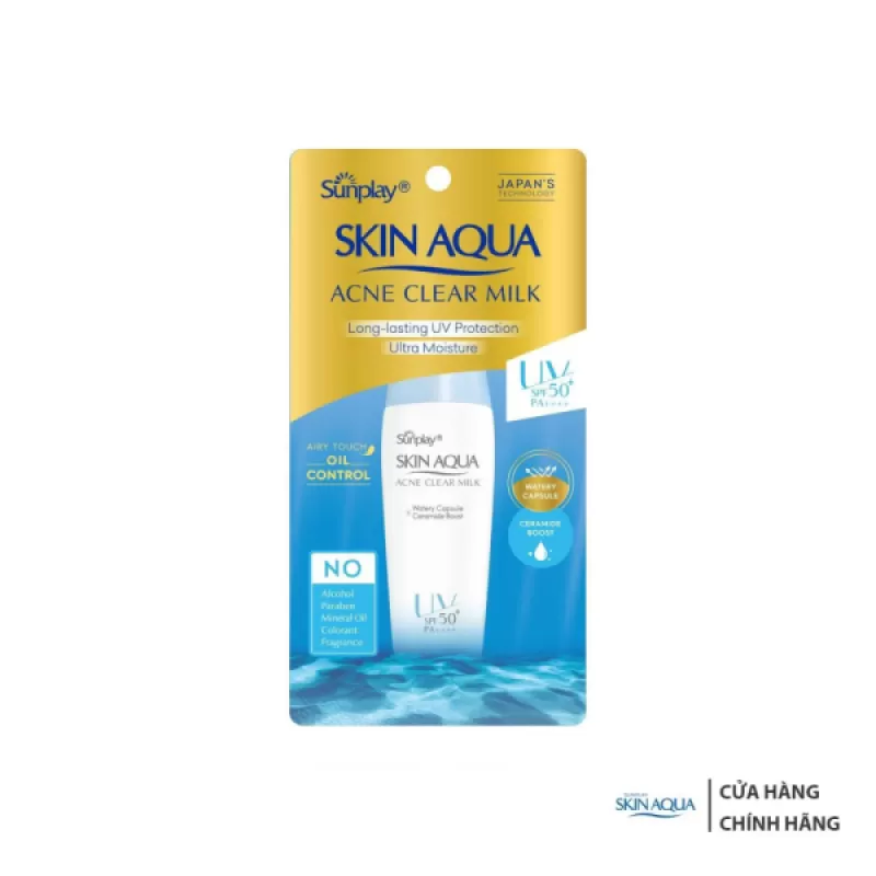 Sữa Chống Nắng Sunplay Skin Aqua Acne Clear Milk SPF50+ PA++++ (Nhập Khẩu) – 25g