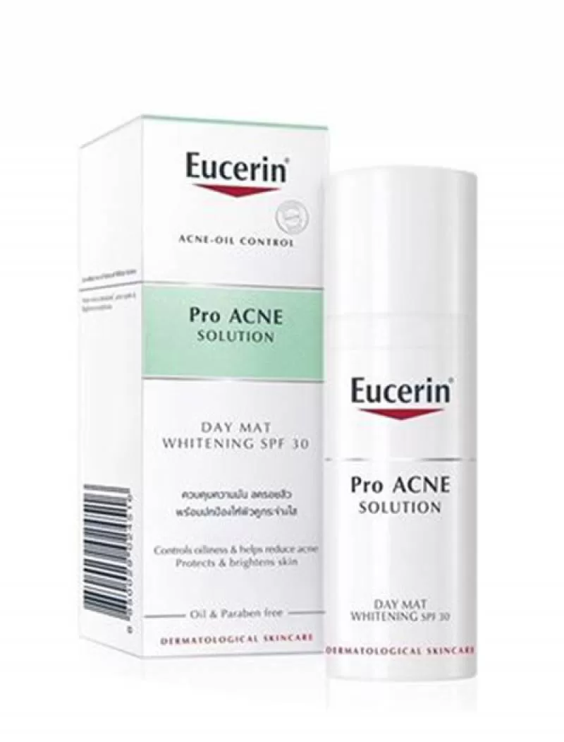 Kem dưỡng da Eucerin Pro Acne Day Mat Whitening SPF30 – 50ml, dưỡng trắng da, trị mụn