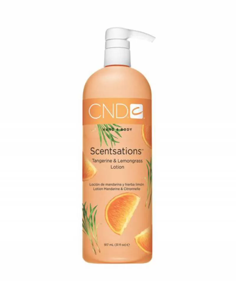 Dưỡng thể CND Scentsations Tangerine and Lemongrass Hand & Body Lotion – 976ml, kem dưỡng ẩm phục hồi với hương quýt và xả