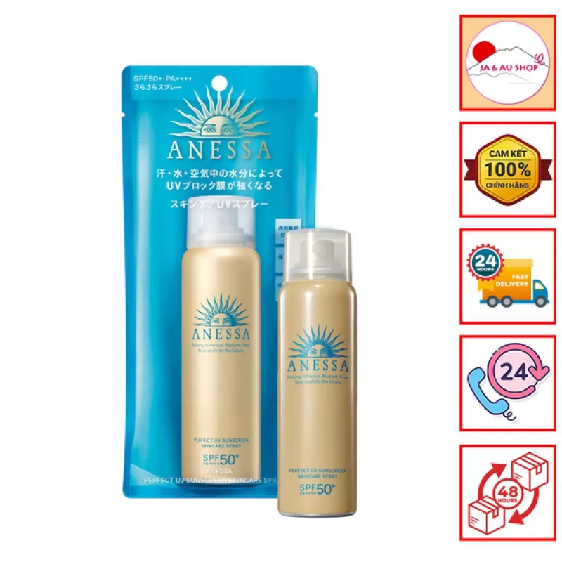 Xịt Chống Nắng Anessa Perfect UV SPF50+PA++++ 60g (Mẫu mới)