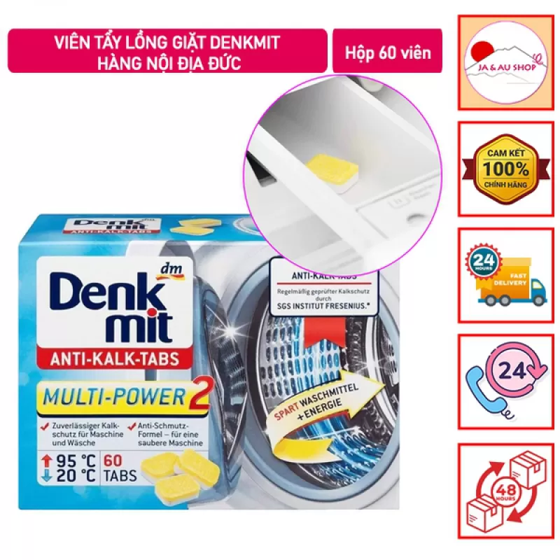 Viên Tẩy Lồng Giặt Denkmit Hàng Nội Địa Đức - Hộp 60 viên