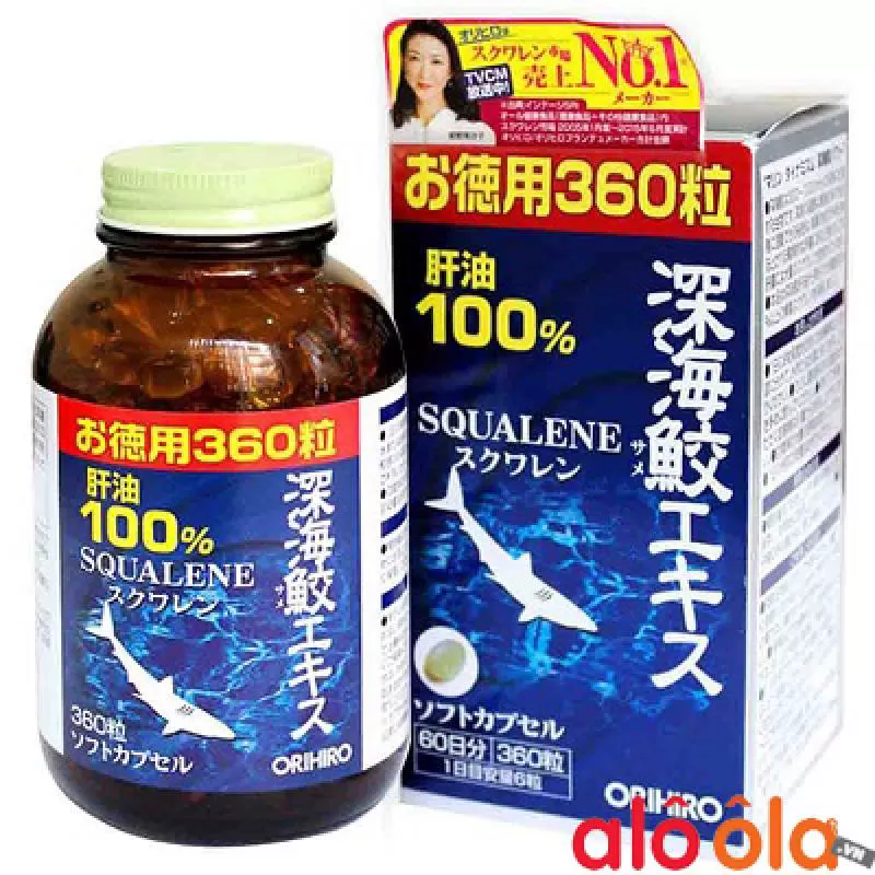 Viên uống dầu gan cá 100% Squalene Orihiro 360 viên Nhật Bản