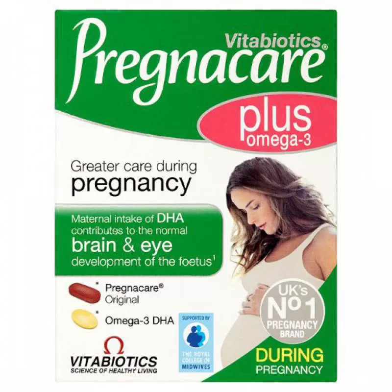 Vitamin cho bà bầu Vitabiotics Pregnacare Plus Omega 3 dùng trong suốt thai kỳ của UK