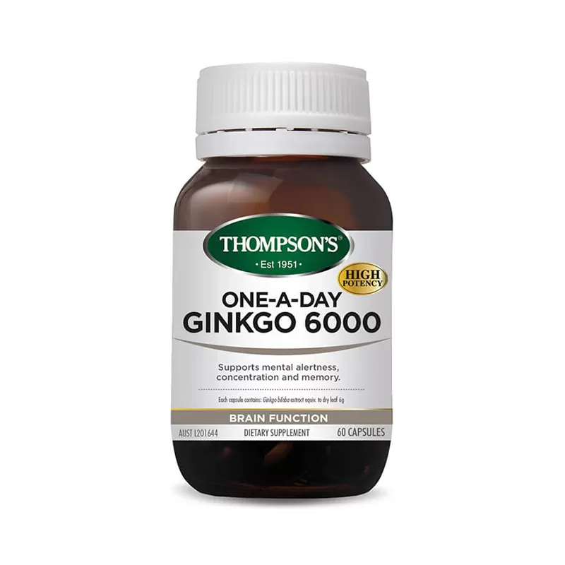 Lọ thuốc bổ não THOMPSON GINKGO 6000mg 60 VIÊN