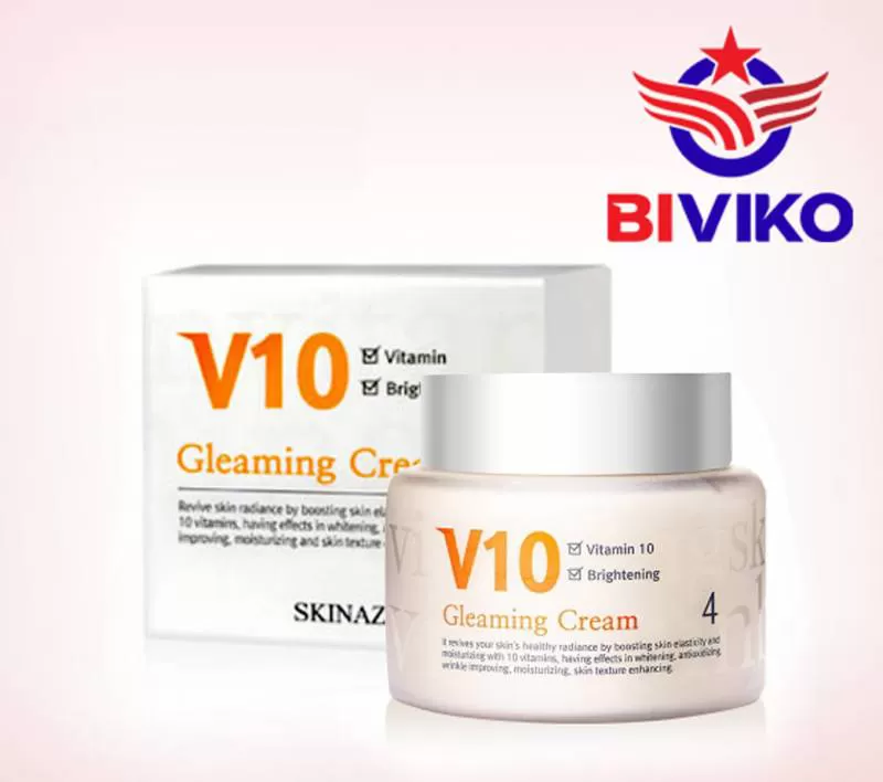 Kem Dưỡng Trắng Cao Cấp V10 Gleaming Cream Skinaz Hàn Quốc