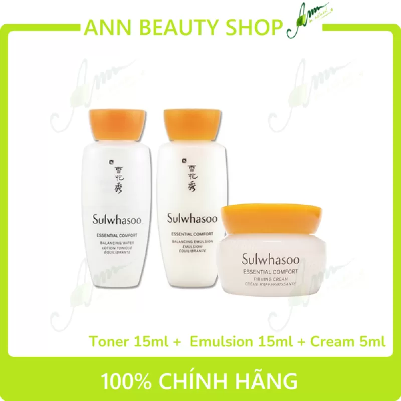 Bộ Ba Sản Phẩm Dùng Thử Cấp Ẩm Làm Dịu Da Sulwhasoo Essential Comfort