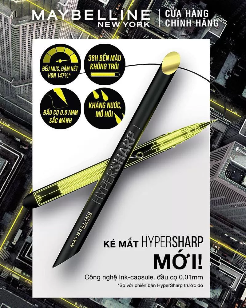 Bút Kẻ Mắt Nước Siêu Sắc Mảnh Maybelline New York Hyper Sharp Liner Extreme