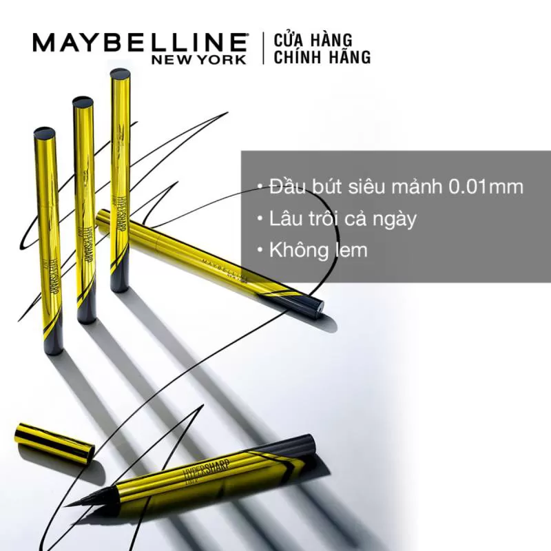 Bút Kẻ Mắt Nước Sắc Mảnh Maybelline Hyper Sharp Liner – Đen