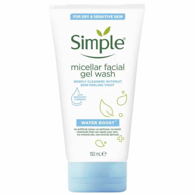 Sữa rửa mặt Simple Water Boost Micellar Facial Gel Wash