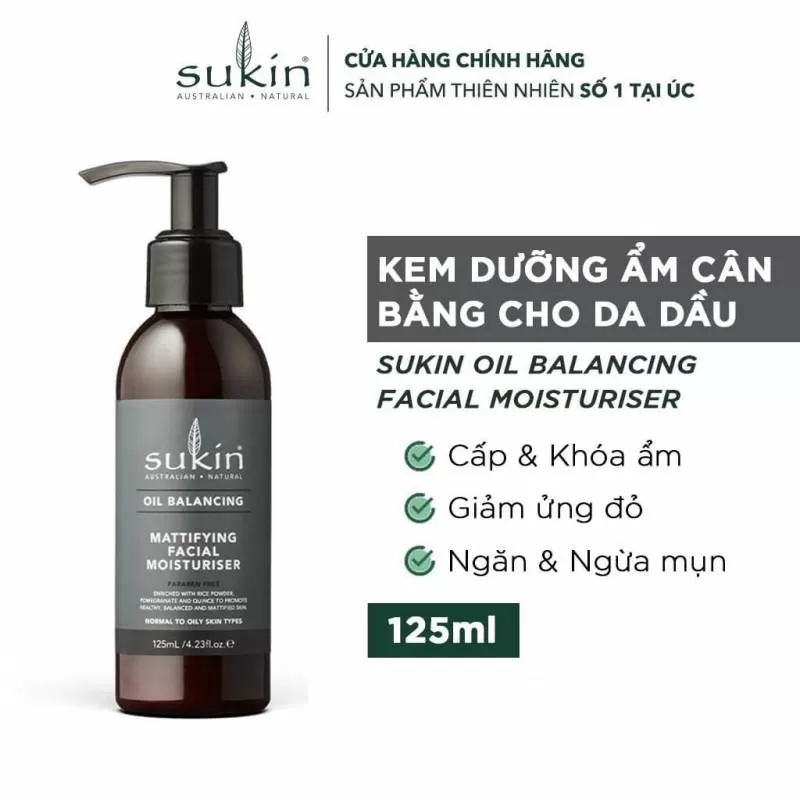 Kem Dưỡng Ẩm Sukin Oil Balancing Mattifying Facial Moisturiser