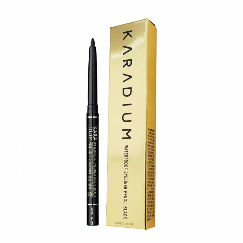 Chì Kẻ Mắt Karadium Waterproof EyeLiner Pencil Black – Vỏ Màu Vàng