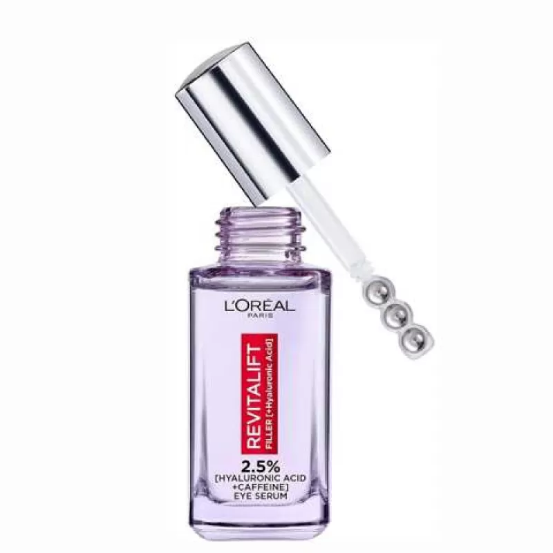 Serum L'Oreal Giảm Bọng Mắt & Làm Đầy Rãnh Nhăn Revitalift 2.5% Hyaluronic Acid + Caffeine Eye 20ml