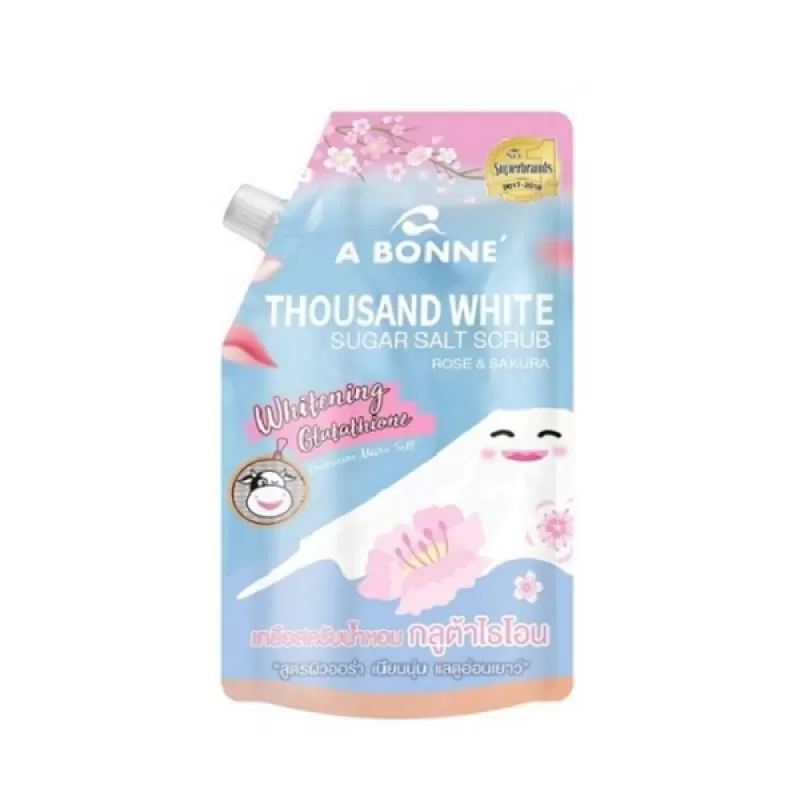 Muối Tắm Tẩy Tế Bào Chết A Bonne Thousand White Sugar Salt Scrub - Rose & Sakura (Hoa Hồng - Hoa Anh Đào)