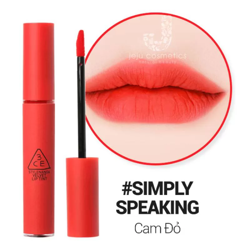 Son 3CE Velvet Lip Tint Simply Speaking - Cam Đỏ