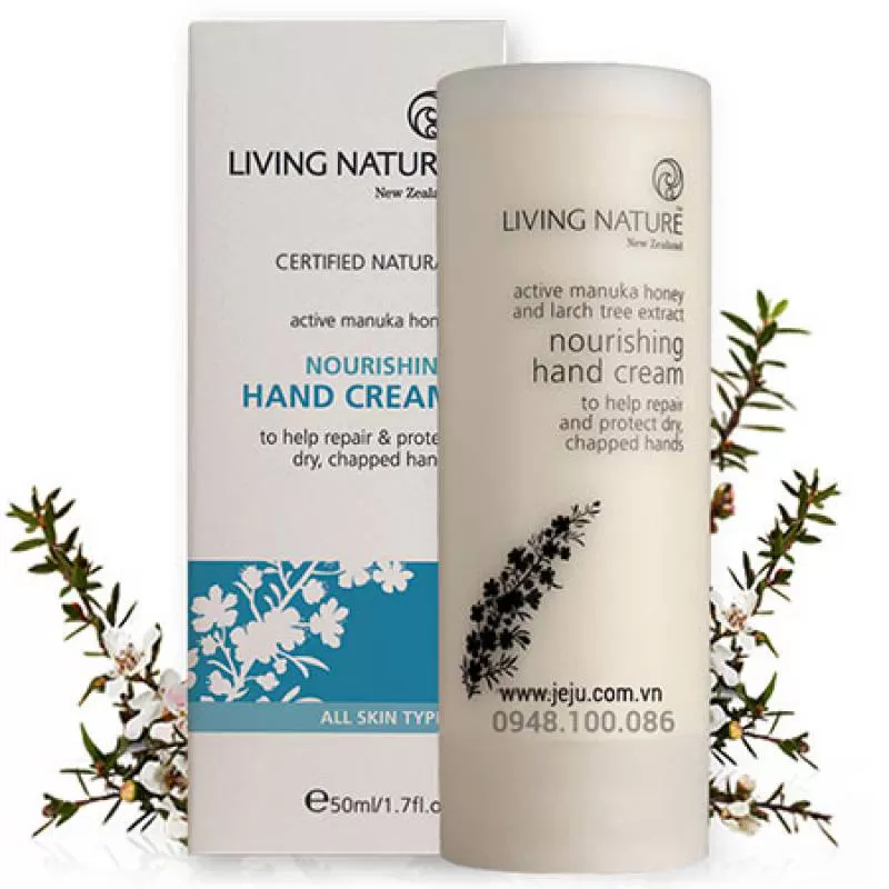 Kem Dưỡng Da Tay Từ Mật Ong Manuka Living Nature Nourishing Hand Cream 50ml - Jeju Cosmetics