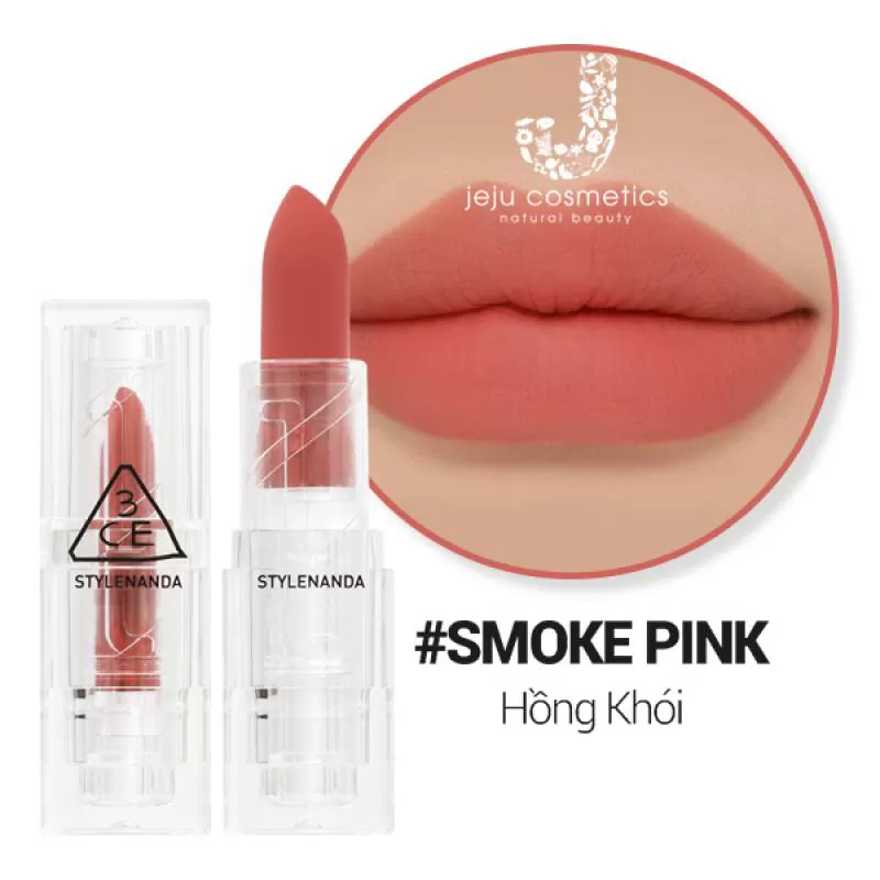 Son Môi 3CE Soft Matte Lipstick #Smoke Pink 3.5Gram