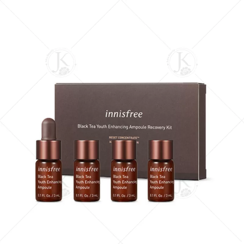 Set tinh chất dưỡng da chống lão hóa Innisfree Black Tea Youth Enhancing Ampoule Revovery Kit 12ml