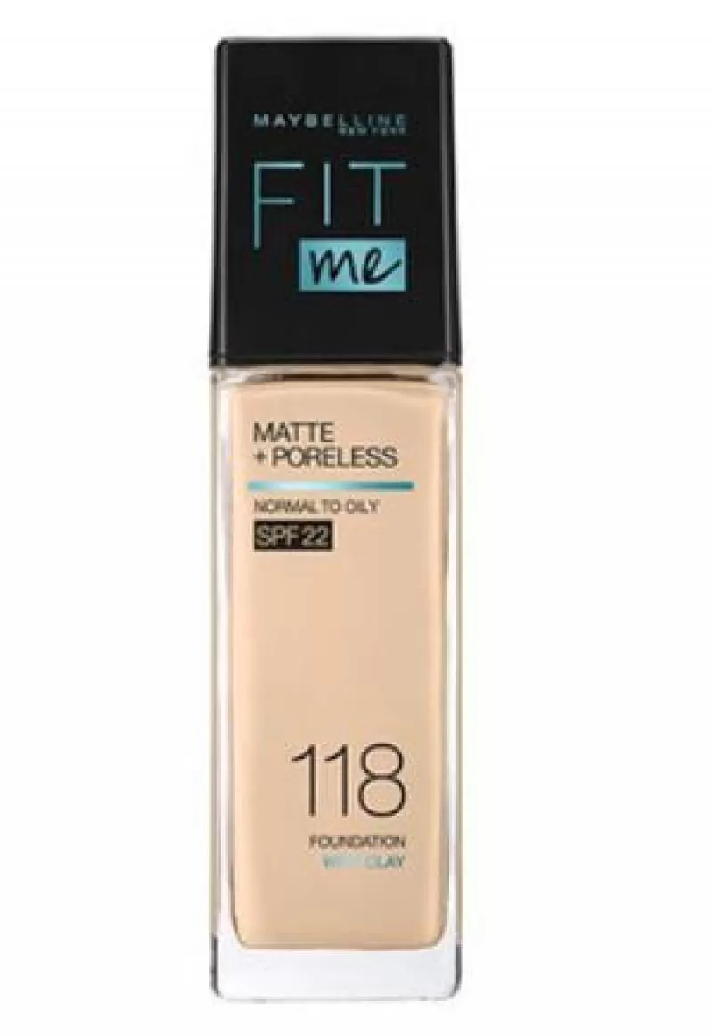 Kem Nền Maybelline New York Fit Me Matte+ Poreless Kiềm Dầu Chống Nắng Spf22 30ml .#118 Light Beige