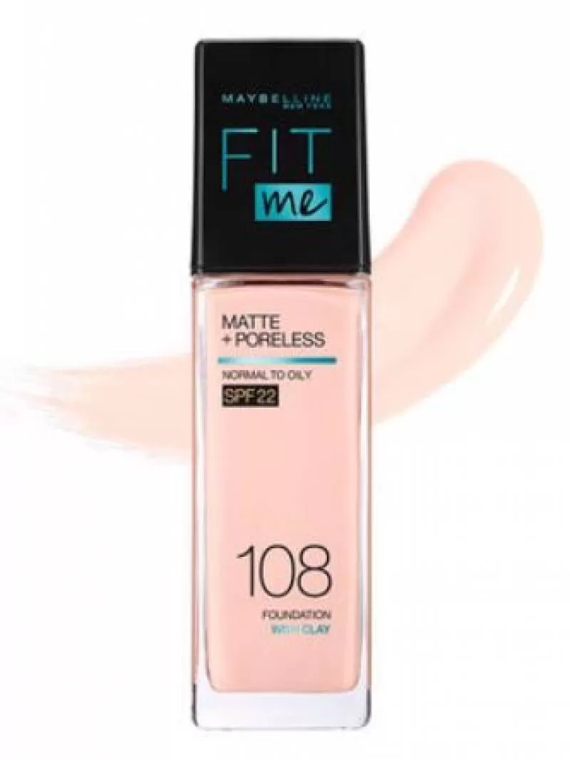 Kem Nền Maybelline New York Fitme Matte+ Poreless Kiềm Dầu Chống Nắng Spf22 30ml .#108Lightporcelain