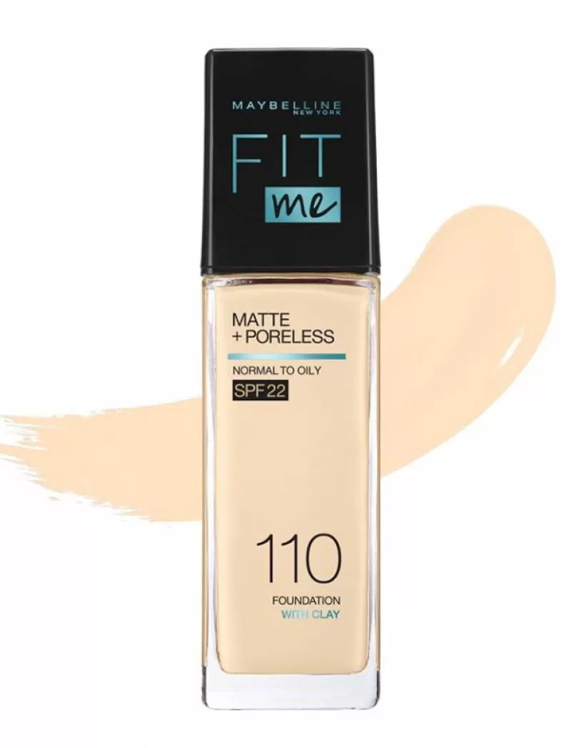 Kem Nền Maybelline New York Fit Me Matte+ Poreless Kiềm Dầu Chống Nắng Spf22 30ml .#110 Porcelain