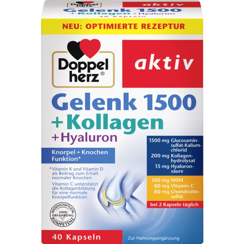 Viên uống bổ sụn khớp Doppelherz Gelenk 1500 + Kollagen + Hyaluron, 40 viên - Hàng Đức LiebeShop.com