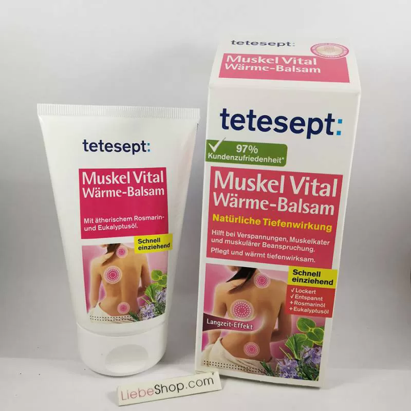 Gel xoa bóp tetesept Muskel Vital Wärme-balsam, 100ml