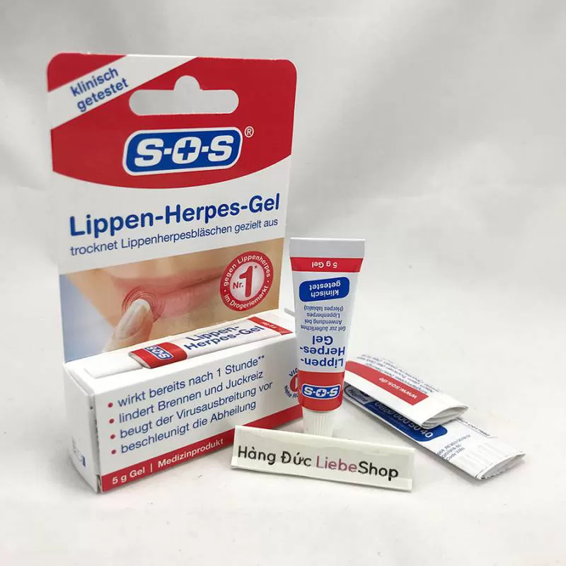 Gel trị herpes mụn rộp môi SOS Lippenherpes Gel, 5 g