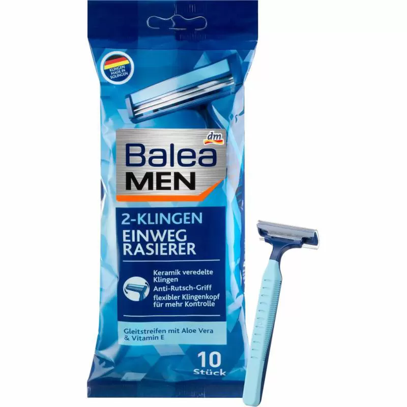 SET Dao cạo râu Balea Men 2-Klingen Einweg Rasierer lưỡi kép, 10 chiếc - Hàng Đức LiebeShop.com