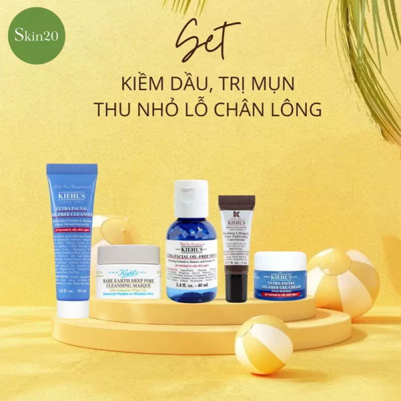 Set kiềm dầu, thu nhỏ lỗ chân lông Kiehl's