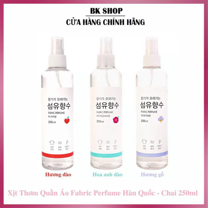 [Hàn Quốc] Nước Hoa Xịt Thơm Quần Áo Fabric Perfume Chai 250mlC