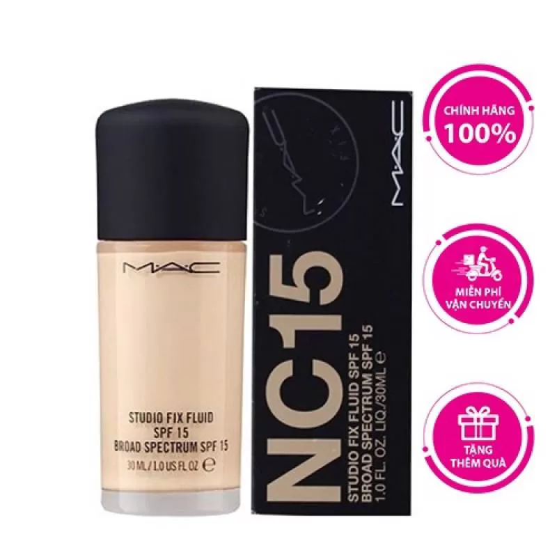 Kem Nền Kiềm Dầu MAC Studio Fix Fluid SPF 15 Fond De Teint SPF 15 30ml - #NC15