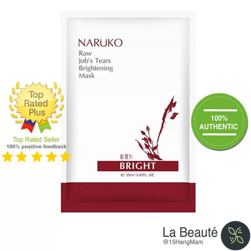 NARUKO Raw Job’s Tears Brightening Mask - Mặt Nạ Ý Dĩ Nhân Đỏ Sáng Da 25ml/miếng