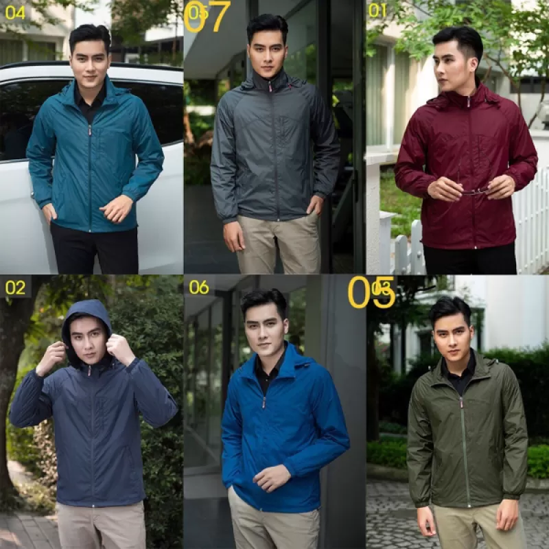Áo gió nam Cardina mầu xanh ghi size XL