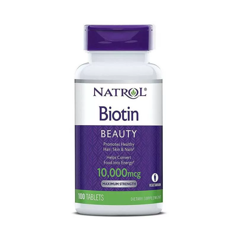 Viên uống mọc tóc Biotin Beauty Natrol 10000mcg 100 viên của Mỹ
