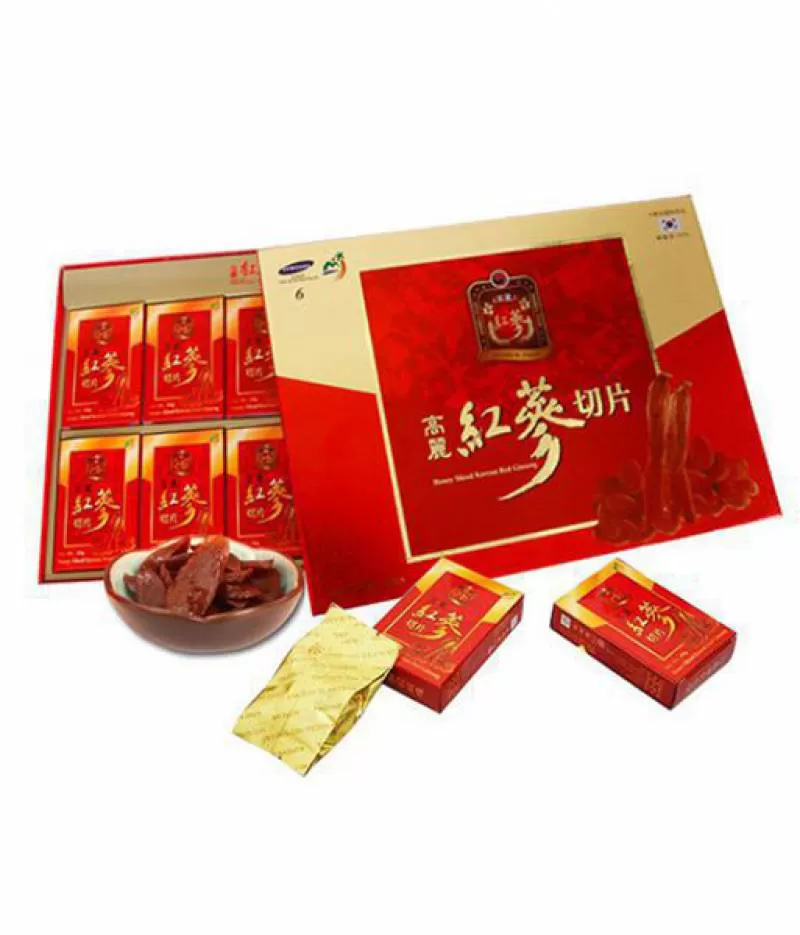 Hồng Sâm thái lát tẩm Mật Ong SAMBOK Hàn Quốc hộp 200g (Honey Sliced Korean Red Ginseng)