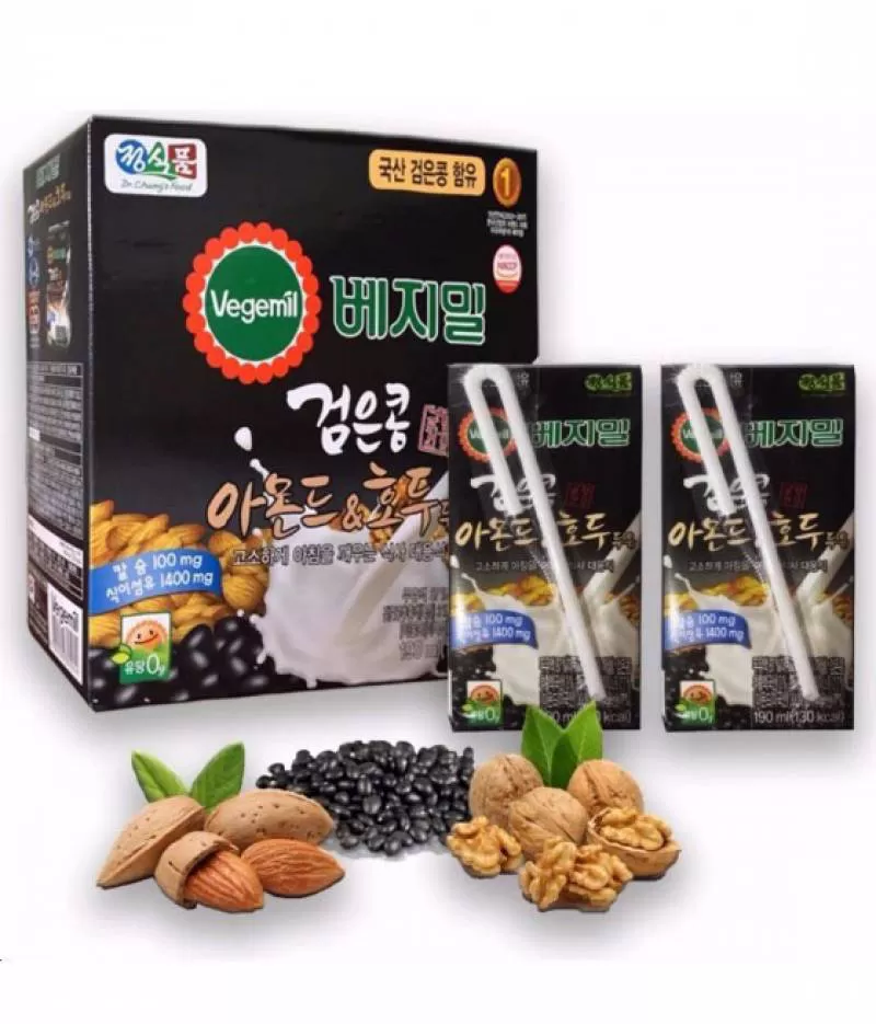 Sữa óc chó đậu đen hạnh nhân Vegemil 16 hộp x 190ml