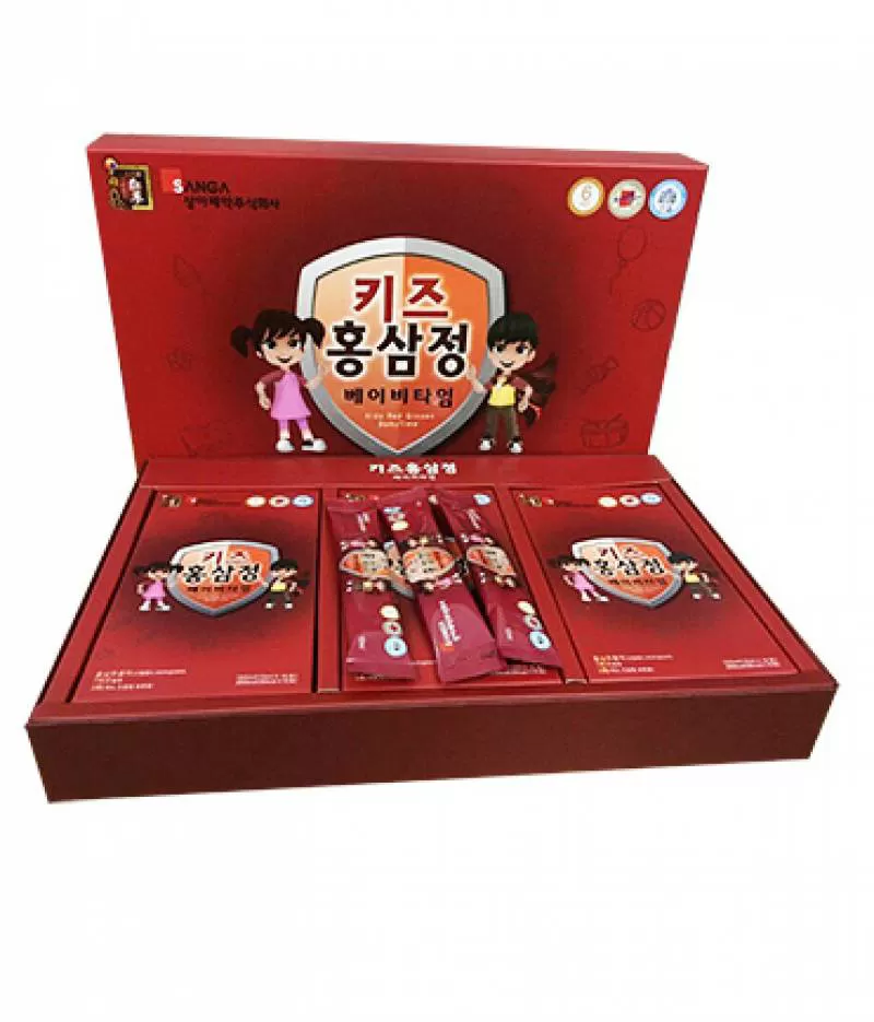 Nước Hồng Sâm trẻ em SANGA Hàn Quốc hộp màu đỏ 30 gói * 10ml