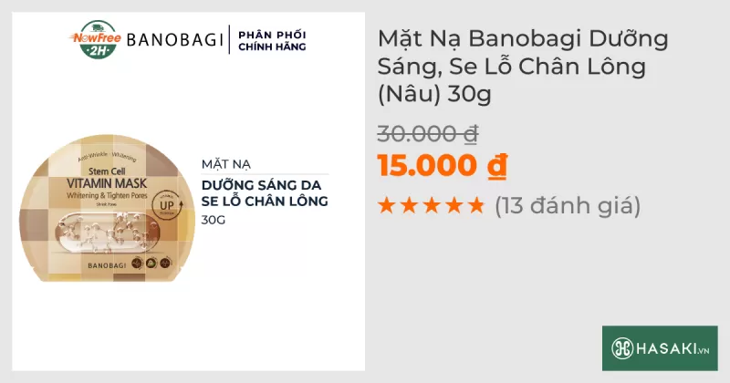 Mặt Nạ Banobagi Dưỡng Sáng, Se Lỗ Chân Lông (Nâu) 30g