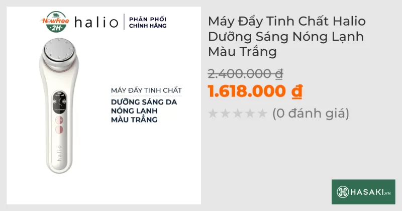 Máy Đẩy Tinh Chất Halio Dưỡng Sáng Nóng Lạnh Màu Trắng